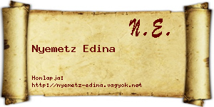 Nyemetz Edina névjegykártya